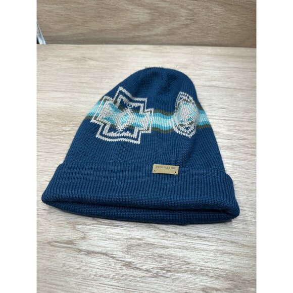 Pendleton Knit Beanie Western Aztec Native Brown Hat Winter Snow - Picture 1 of 2